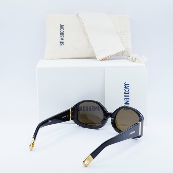 Jacquemus COLAPSO JAC/15 C1 Geometric Sunglasses - Black/Brown - Picture 11 of 11